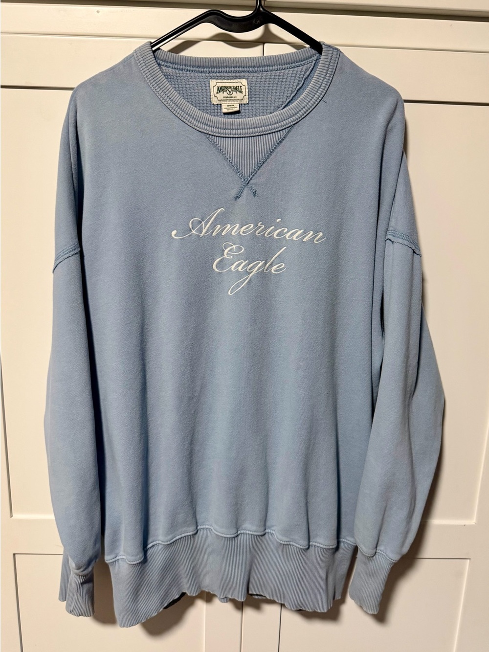 American Eagle Pastel Blue Crewneck Sweatshirt with Logo